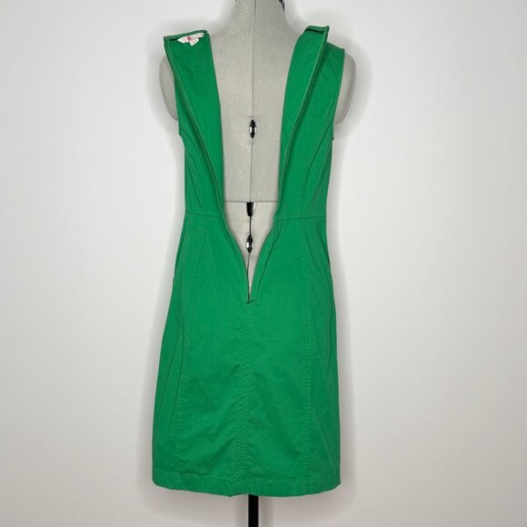 Boden Kelly Green Sleeveless V-Neck Cotton Sheath Dress with Pockets - Picture 6 of 10